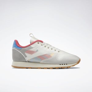 Reebok Classic Leather Turnschuhe Herren - Blau/Rosa/Weiß - DE 039-PMR